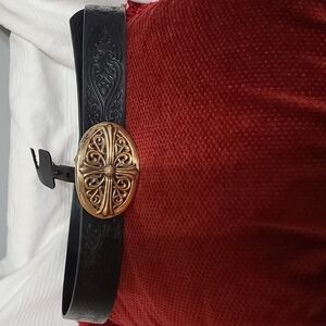 Candie's(David Bitton Buffalo??) Women's Black Leather Western Belt Sz XL/36 GUC